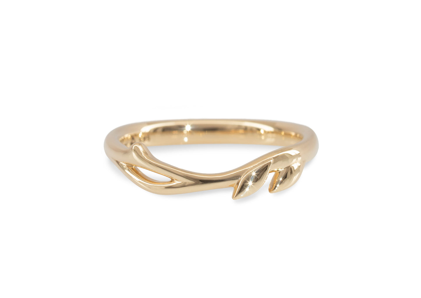 J3341 Vine & Leaf Band, Red Gold