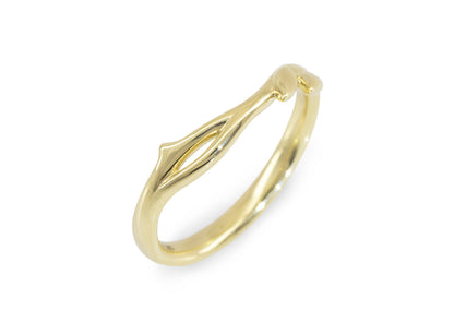 J3341 Vine & Leaf Band, Yellow Gold