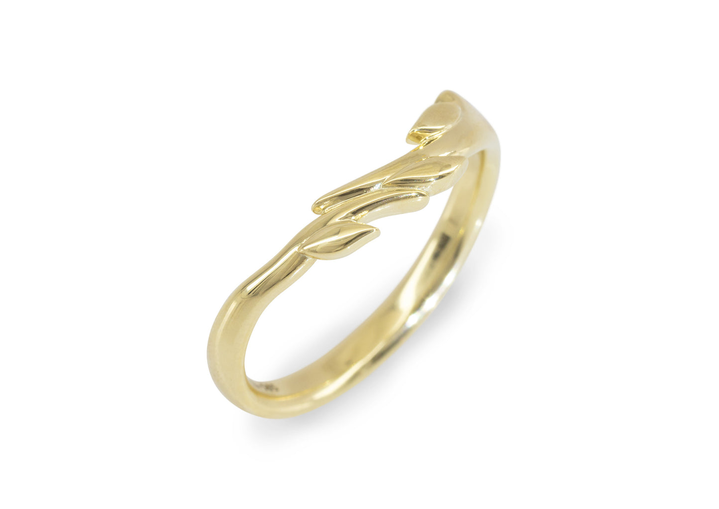 J3343 Vine & Leaf Band, Yellow Gold