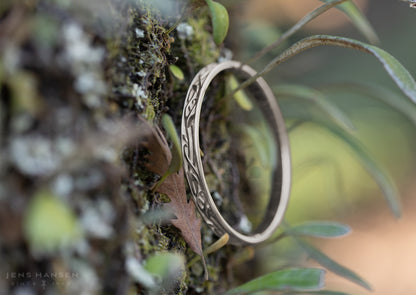 Delicate Elvish Vine Bangle, White Gold & Platinum