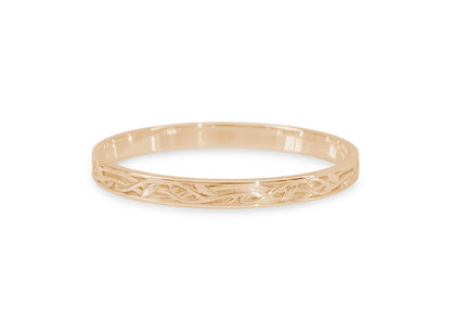 Delicate Elvish Vine Bangle, Red Gold