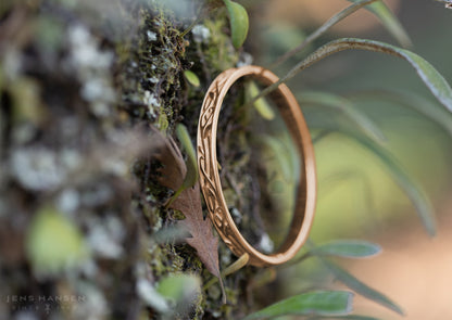 Delicate Elvish Vine Bangle, Red Gold