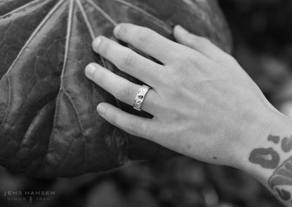 Elvish Leaf Gemstone Ring, Red Gold