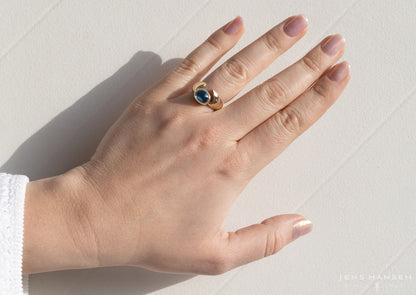 JW158 Cabochon Gemstone Ring, Yellow Gold