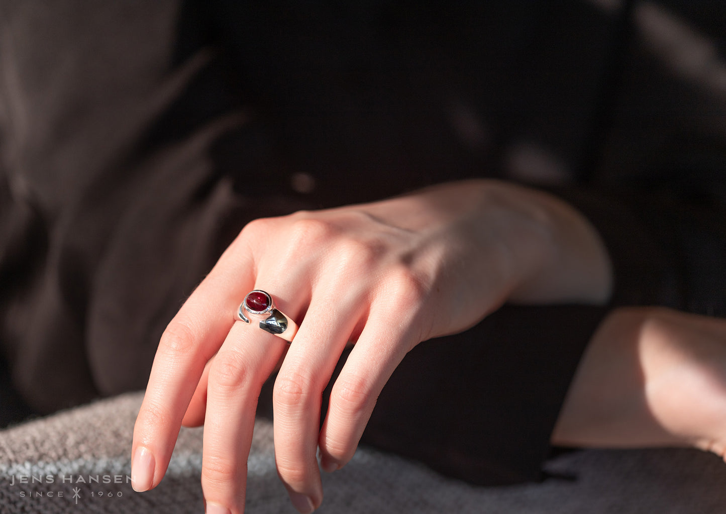 JW158 Cabochon Gemstone Ring, Sterling Silver