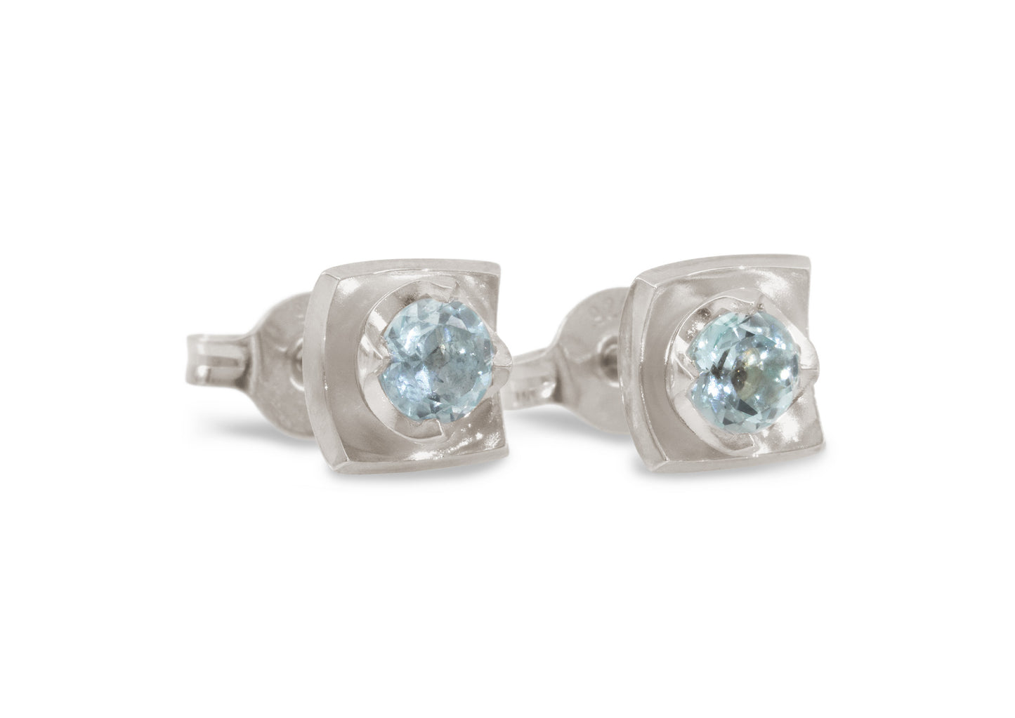 Flower Gemstone Earrings, White Gold & Platinum