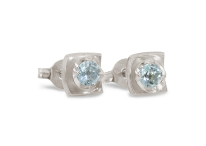 Flower Gemstone Earrings, White Gold & Platinum