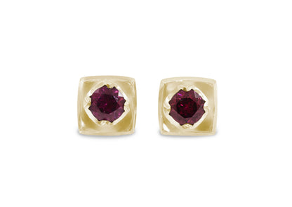 Flower Gemstone Earrings, Yellow Gold
