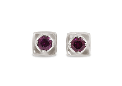 Flower Gemstone Earrings, White Gold & Platinum