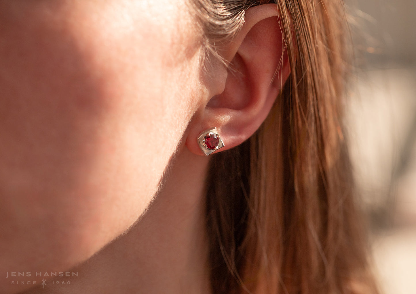 Flower Gemstone Earrings, Sterling Silver