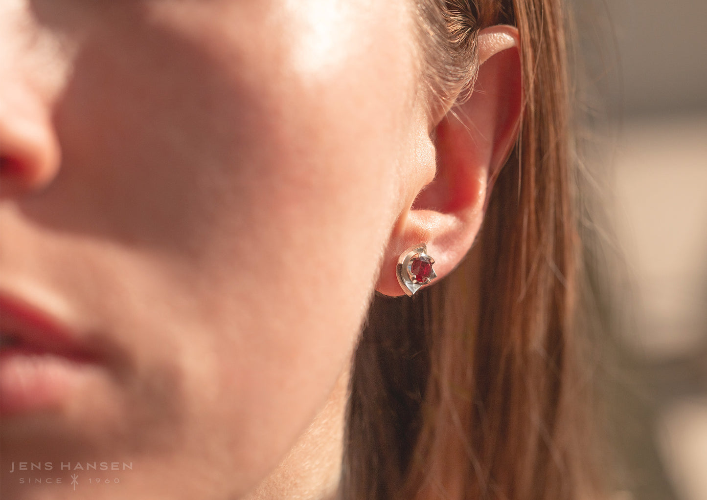 Flower Gemstone Earrings, White Gold & Platinum