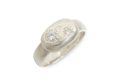 Rustic Freeform Signet Ring, Sterling Silver