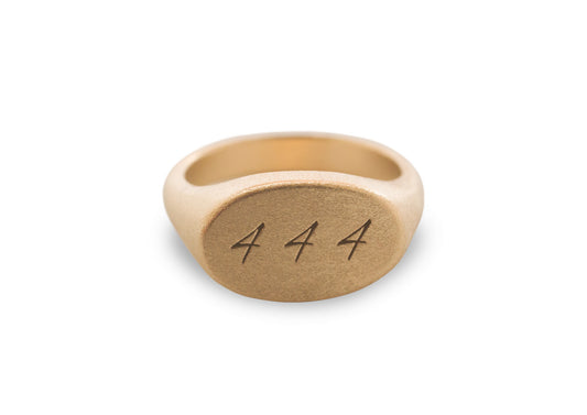 Angel Numbers Signet Ring, Red Gold