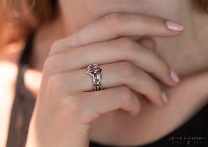 Marquise Gemstone Elvish Woodland Ring, Sterling Silver