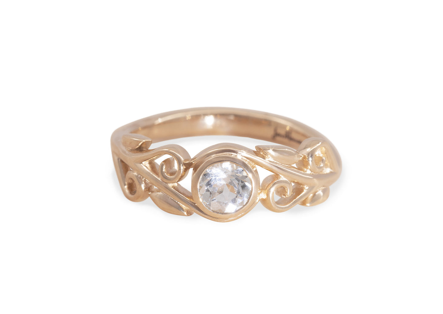 Diamond Elvish Vine Ring, Red Gold