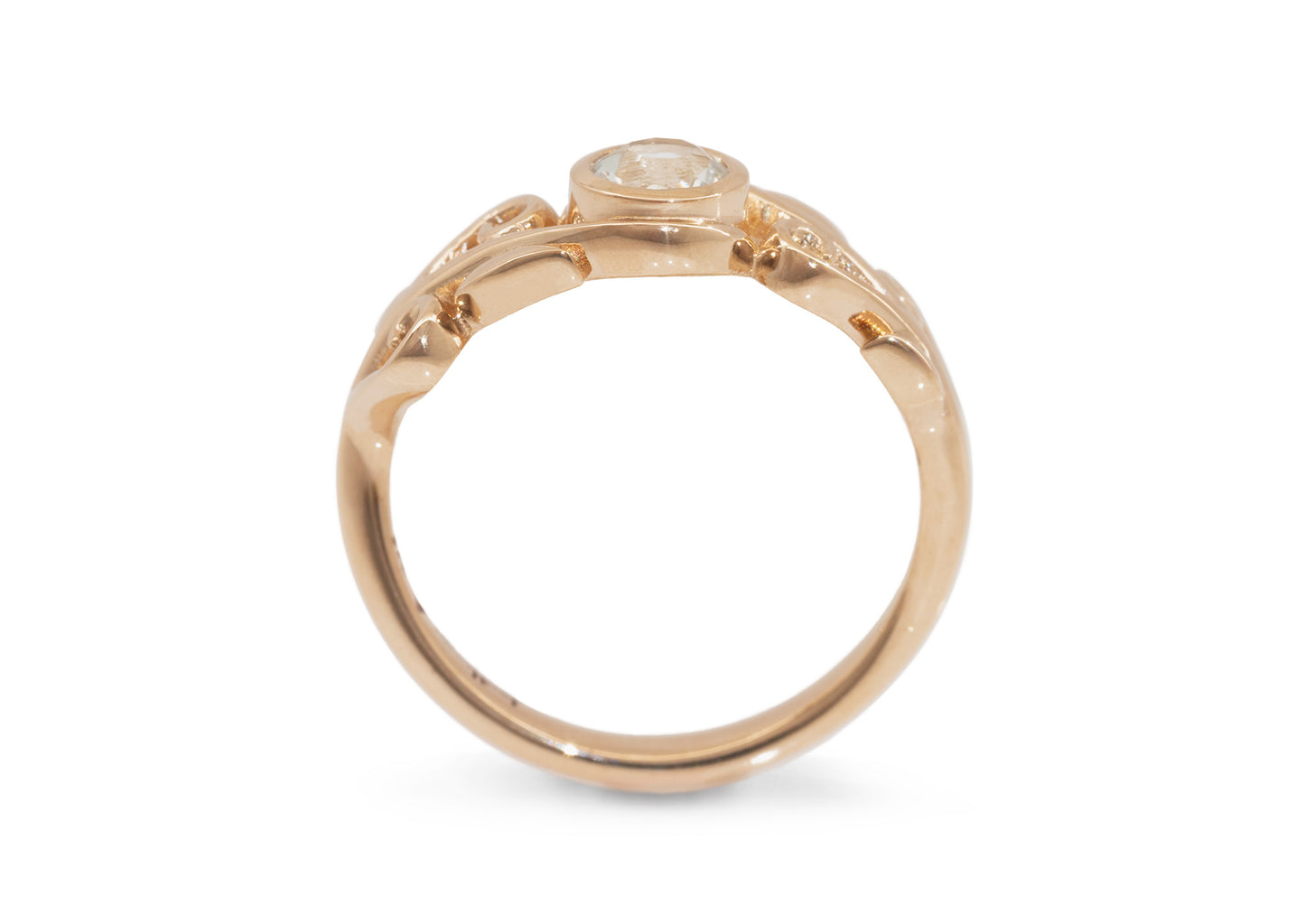 Diamond Elvish Vine Ring, Red Gold