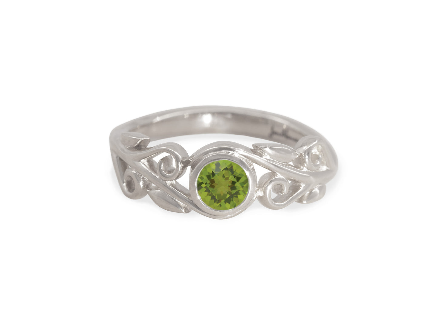 Coloured Gemstone Elvish Vine Ring, White Gold & Platinum
