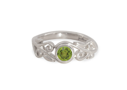 Coloured Gemstone Elvish Vine Ring, White Gold & Platinum