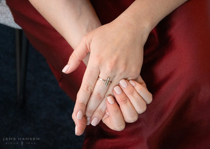 Rectangle Love Stories Stacker Ring, Sterling Silver