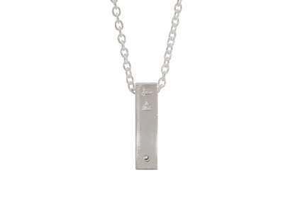 Rectangle Love Stories Diamond Pendant, White Gold