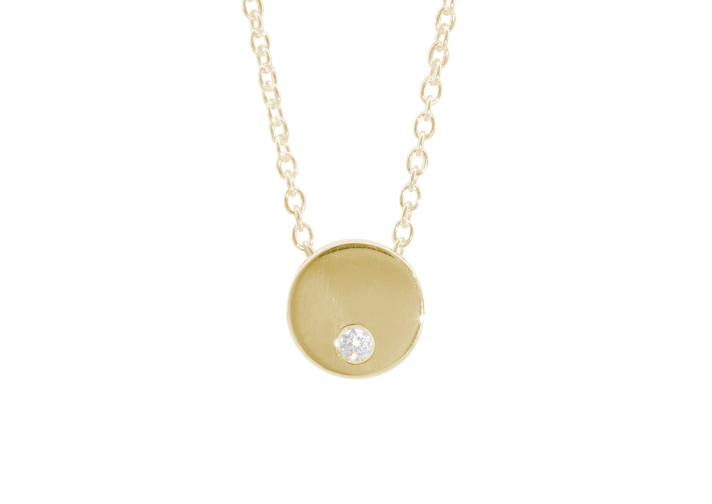 Round Love Stories Diamond Pendant, Yellow Gold