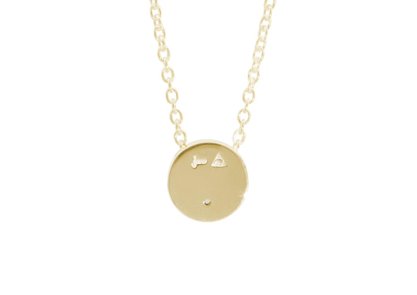Round Love Stories Diamond Pendant, Yellow Gold