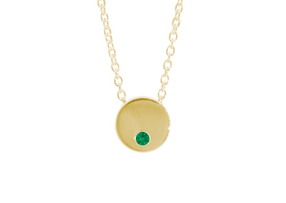 Round Love Stories Precious Gemstone Pendant, Yellow Gold