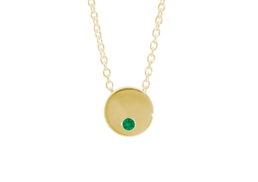 Round Love Stories Precious Gemstone Pendant, Yellow Gold