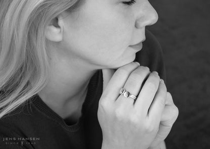 Round Love Stories Stacker Ring, White Gold & Platinum