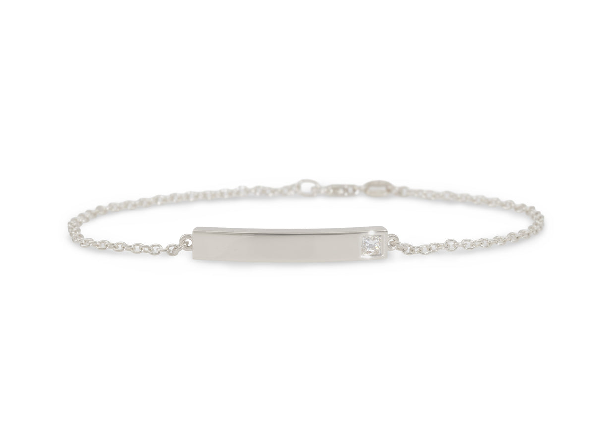 Love Stories Bar Bracelet with Diamond, Sterling Silver