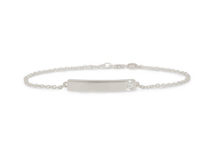 Love Stories Bar Bracelet with Diamond, Sterling Silver