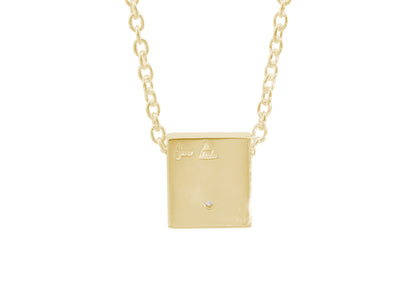 Square Love Stories Diamond Pendant, Yellow Gold