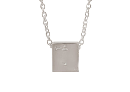 Square Love Stories Diamond Pendant, White Gold