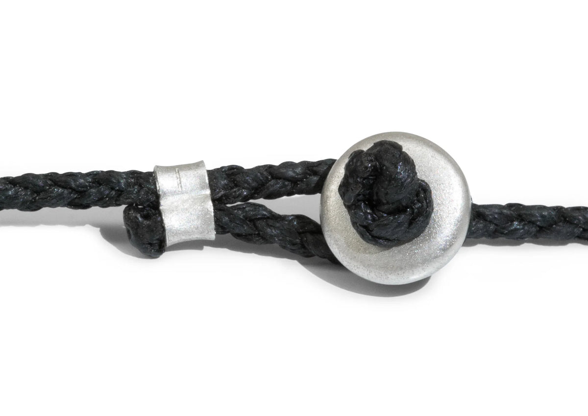 Wax Cord with Toggle, White Gold & Platinum