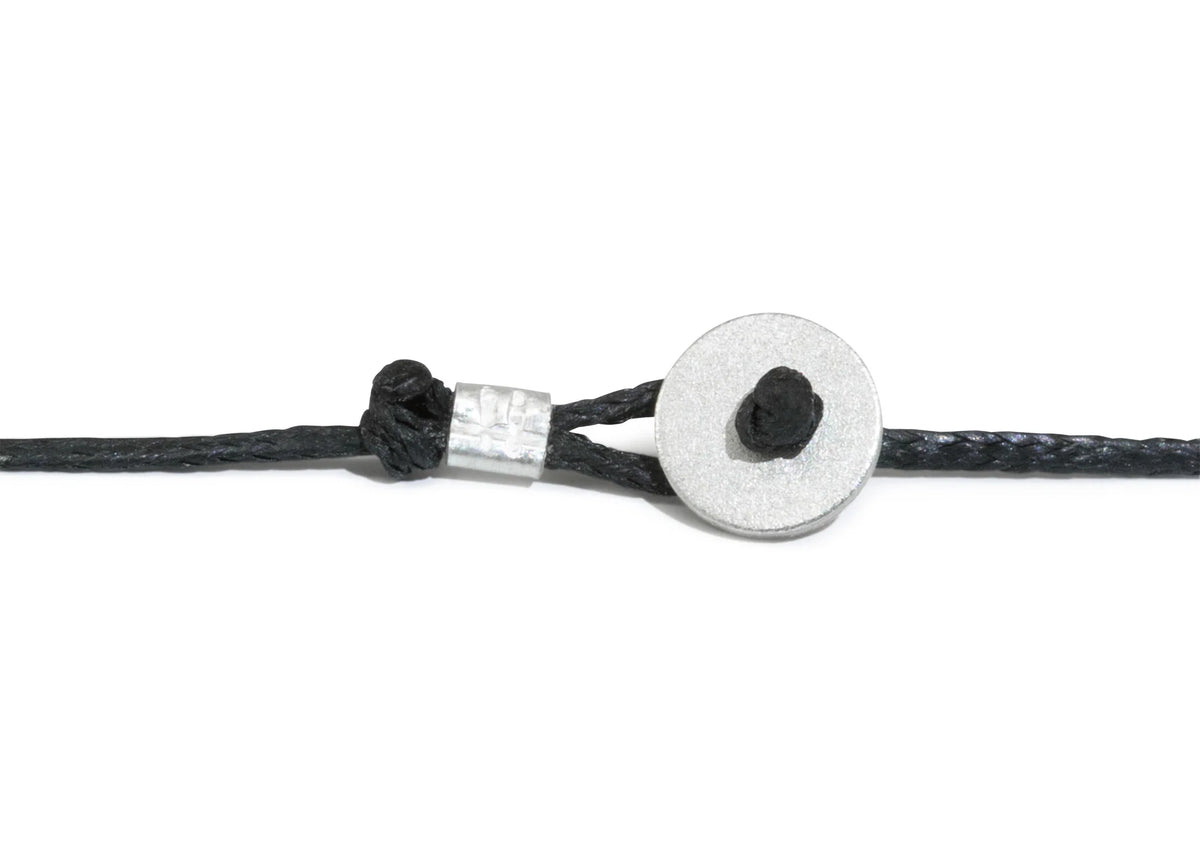Wax Cord with Toggle, White Gold & Platinum