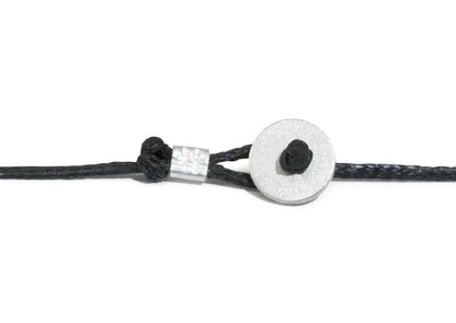 Wax Cord with Toggle, White Gold & Platinum