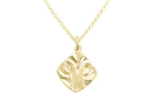 Zodiac Wave Pendants, Yellow Gold