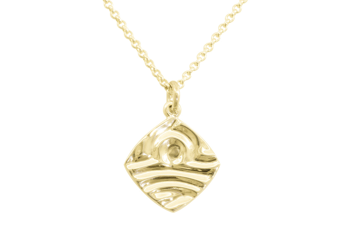 Zodiac Wave Pendants, Yellow Gold