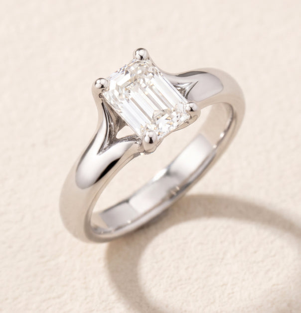 gallery-cover | Emerald-cut Diamond Ring, Platinum