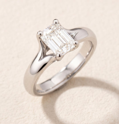 gallery-cover | Emerald-cut Diamond Ring, Platinum