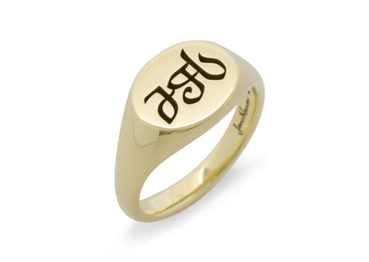 Landscape Signet Ring, Yellow Gold