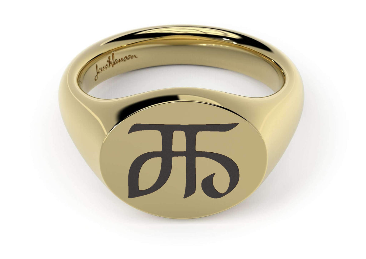 Landscape Signet Ring, Yellow Gold