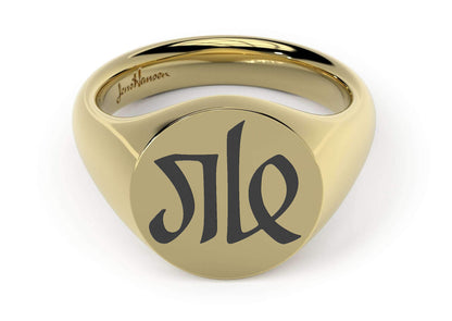 Round Signet Ring, Yellow Gold