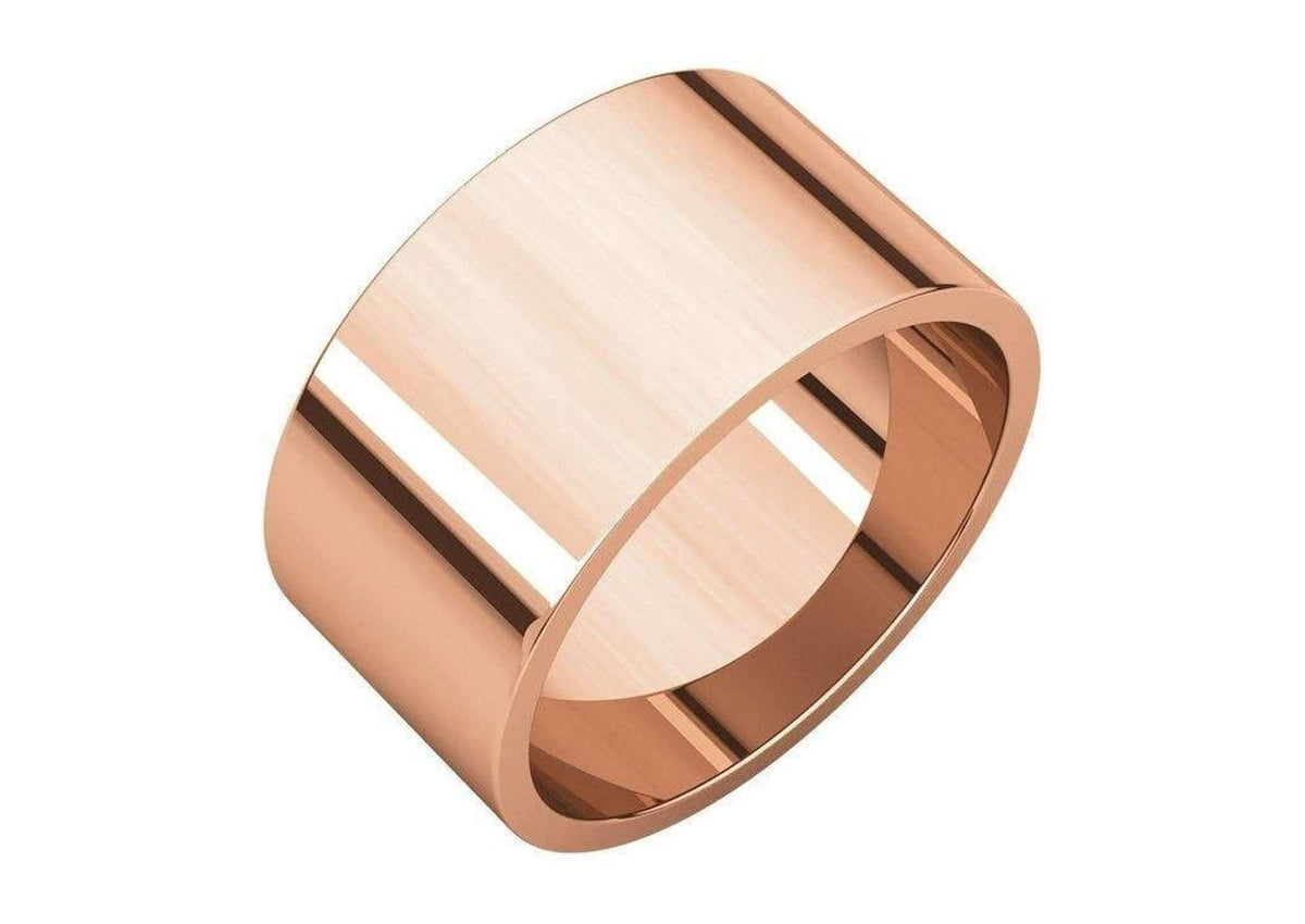 3-12mm Classic Flat Wedding Band, Red Gold