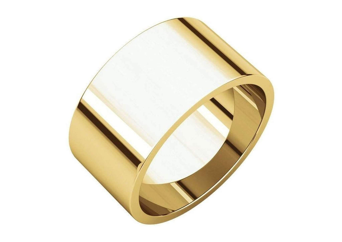 3-12mm Classic Flat Wedding Band, Yellow Gold