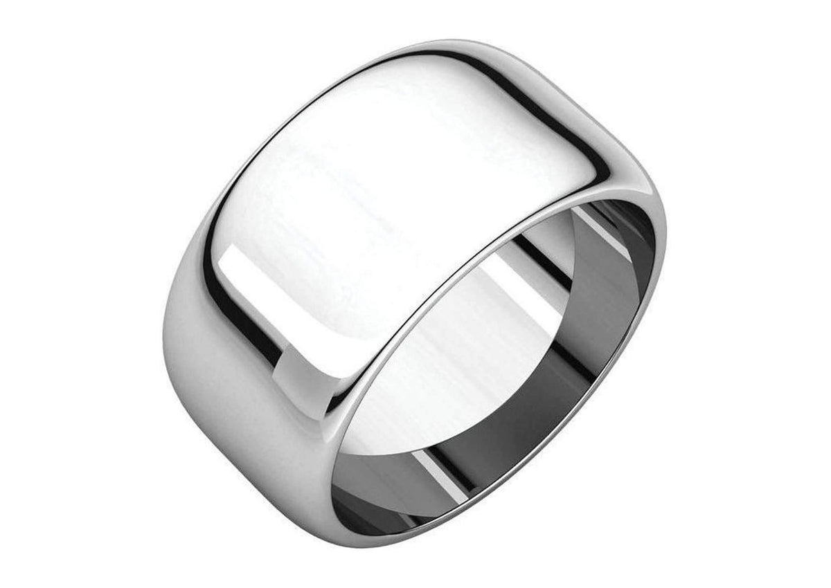 3-12mm Classic Half Round Wedding Band, White Gold & Platinum