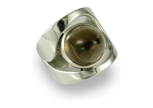 Silver Ring with Smokey Quartz   - Jens Hansen