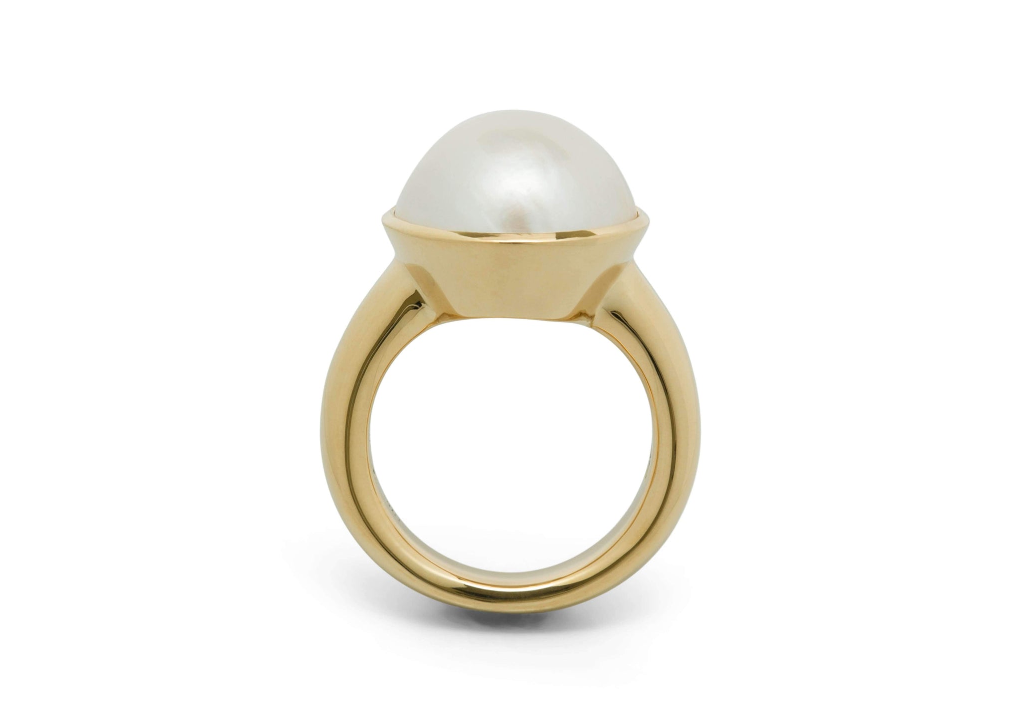 Iridescent Mabe Pearl Ring, Yellow Gold – Jens Hansen