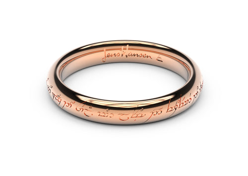 Petite Elvish Love Ring, Red Gold