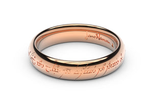 Petite Elvish Love Ring, Red Gold